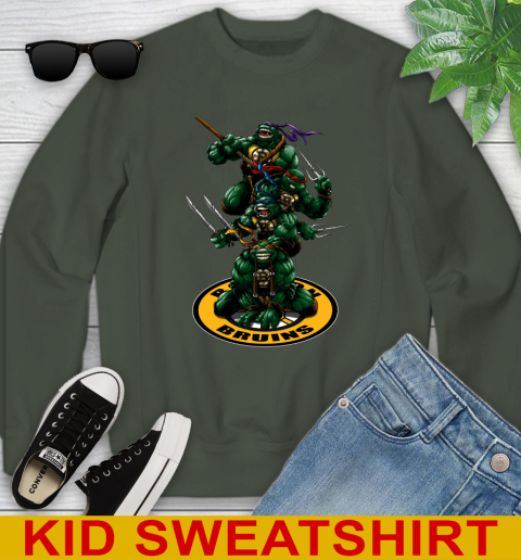 NHL Hockey Boston Bruins Teenage Mutant Ninja Turtles Shirt Youth Sweatshirt 9