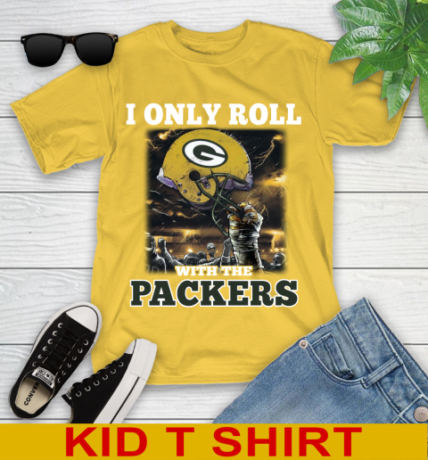 Green Bay Packers NFL Football I Only Roll With My Team Sports Youth T-Shirt 9