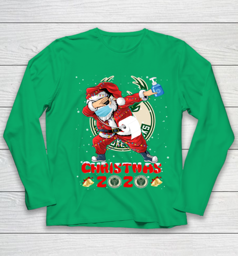 Milwaukee Bucks Funny Santa Claus Dabbing Christmas 2020 NBA Youth Long Sleeve 4