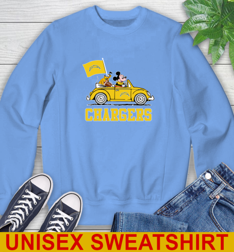 NFL Football Los Angeles Chargers Pluto Mickey Driving Disney Shirt Sweatshirt 11