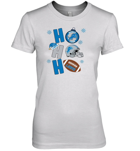 Detroit Lions Hohoho Santa Claus Christmas Football NFL Premium Women's T-Shirt