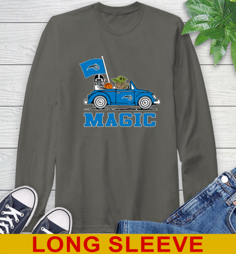 NBA Basketball Orlando Magic Darth Vader Baby Yoda Driving Star Wars Shirt Long Sleeve T-Shirt 8
