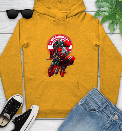 NBA Deadpool Marvel Comics Sports Basketball Washington Wizards Youth Hoodie 3