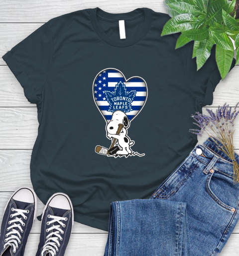 Toronto Maple Leafs NHL Hockey The Peanuts Movie Adorable Snoopy Women's T-Shirt 8