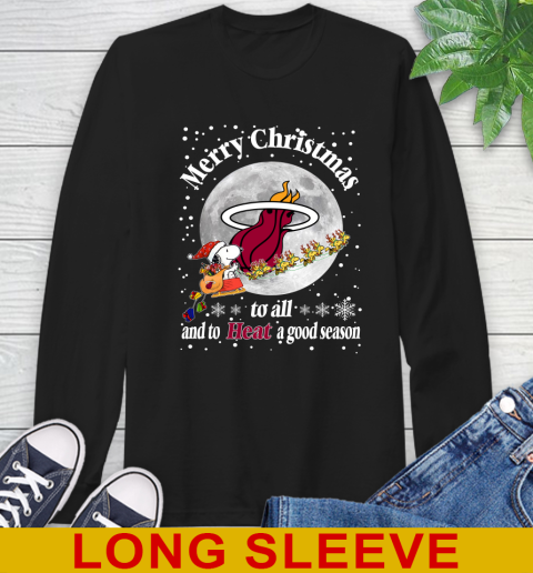 Miami Heat Merry Christmas To All And To Heat A Good Season NBA Basketball Sports Long Sleeve T-Shirt