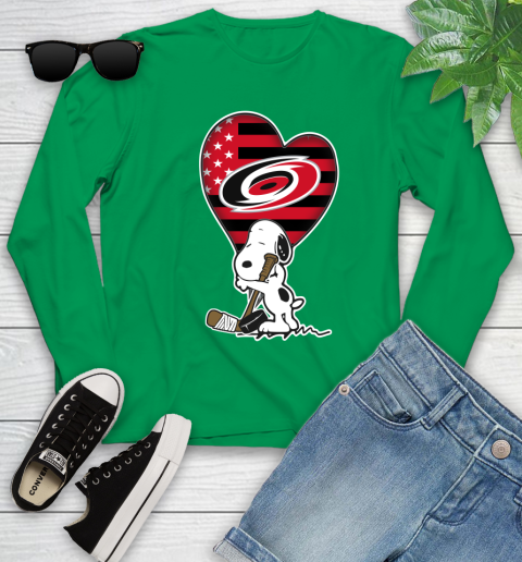 Carolina Hurricanes NHL Hockey The Peanuts Movie Adorable Snoopy Youth Long Sleeve 6