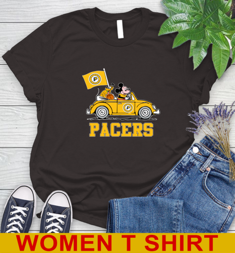 NBA Basketball Indiana Pacers Pluto Mickey Driving Disney Shirt Women's T-Shirt 8
