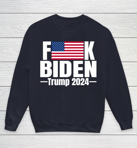 Fuck Biden American Flag Trump 2024 Youth Sweatshirt 2