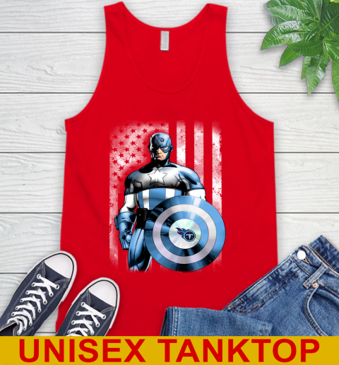 Tennessee Titans NFL Football Captain America Marvel Avengers American Flag Shirt Tank Top 5