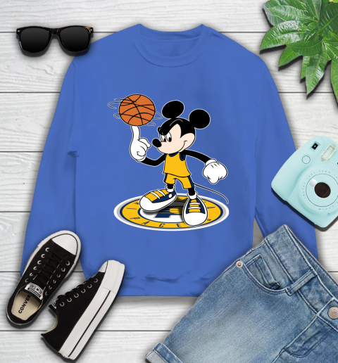 NBA Basketball Indiana Pacers Cheerful Mickey Disney Shirt Youth Sweatshirt 7