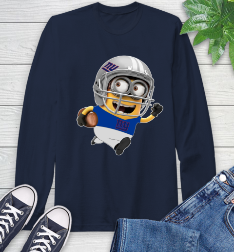 NFL New York Giants Minions Disney Football Sports Long Sleeve T-Shirt 4