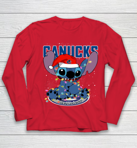 Vancouver Canucks NHL Hockey noel stitch Christmas Youth Long Sleeve 7