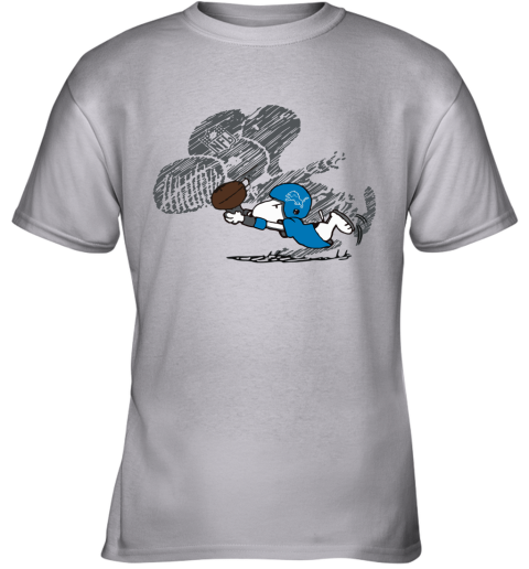 Detroit Lions Snoopy Plays The Football Game Youth T-Shirt