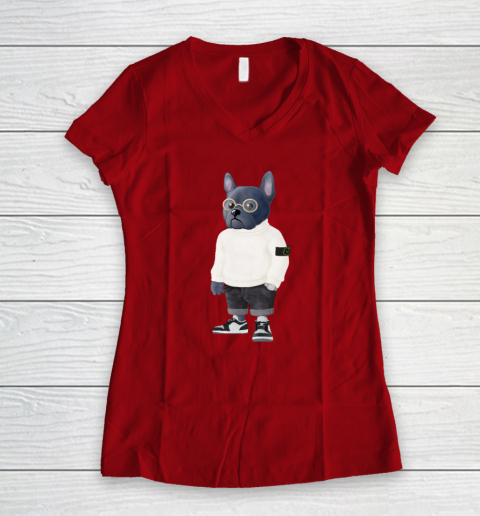 French Bulldog Women's V-Neck T-Shirt 6