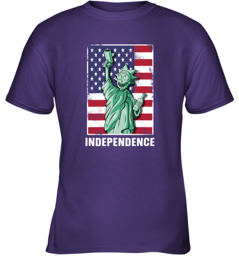 hn9l rick and morty statue of liberty independence day 4th of july shirts youth t shirt 26 front purple