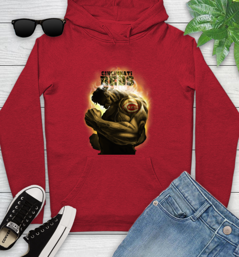 Cincinnati Reds MLB Baseball Hulk Marvel Avengers Sports Youth Hoodie 12
