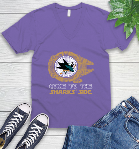 NHL Come To The San Jose Sharks Wars Hockey Sports V-Neck T-Shirt 8