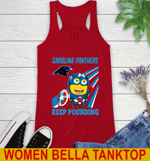 NFL Football Carolina Panthers Captain America Marvel Avengers Minion Shirt Racerback Tank 4