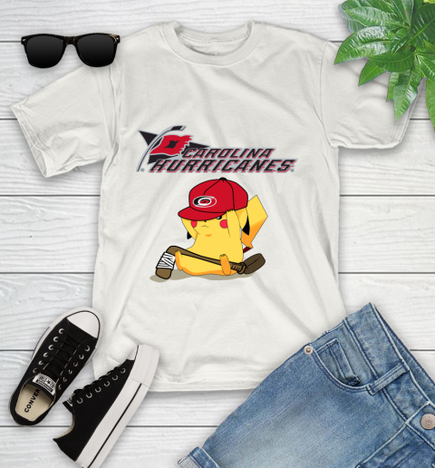 NHL Pikachu Hockey Sports Carolina Hurricanes Youth T-Shirt