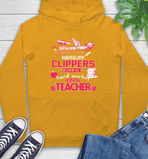 LA Clippers NBA I'm A Difference Making Student Caring Basketball Loving Kinda Teacher (1) Hoodie 2