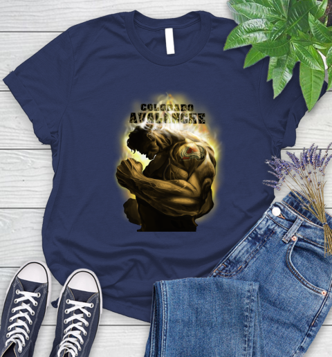 Colorado Avalanche NHL Hockey Hulk Marvel Avengers Sports Women's T-Shirt 14