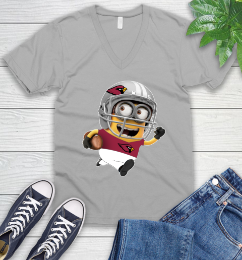NFL Arizona Cardinals Minions Disney Football Sports V-Neck T-Shirt 4