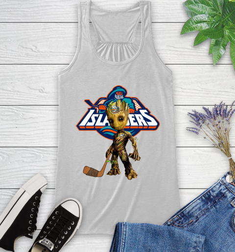 New York Islanders NHL Hockey Groot Marvel Guardians Of The Galaxy Racerback Tank
