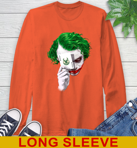 Milwaukee Bucks NBA Basketball Joker Card Shirt Long Sleeve T-Shirt - Image 5