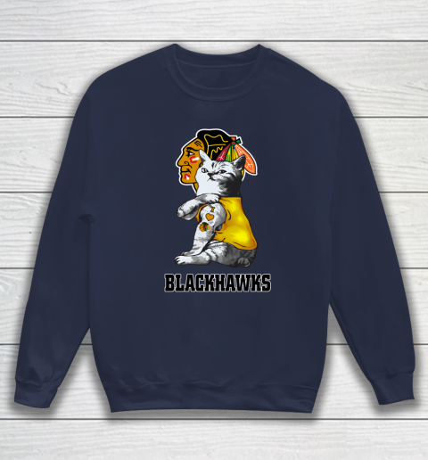 NHL My Cat Loves Chicago Blackhawks Hockey Sweatshirt 2