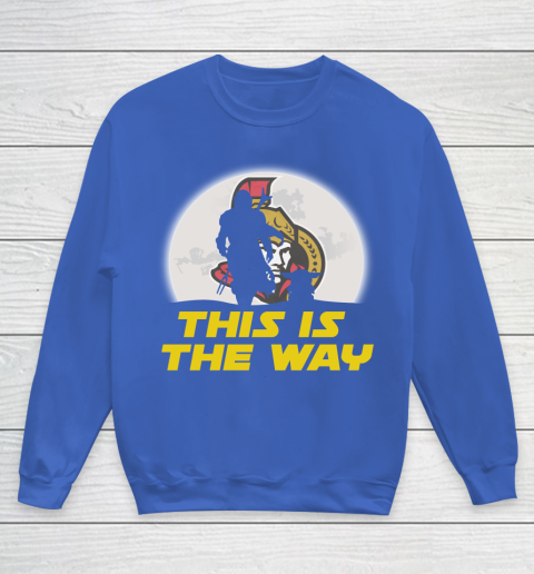 Ottawa Senators NHL Ice Hockey Star Wars Yoda And Mandalorian This Is The Way Youth Sweatshirt 6