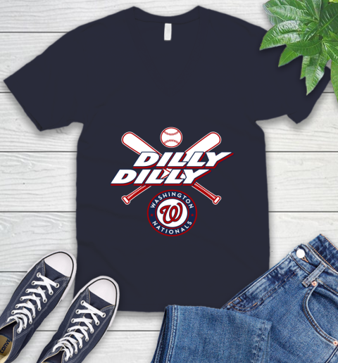 MLB Washington Nationals Dilly Dilly Baseball Sports V-Neck T-Shirt 3