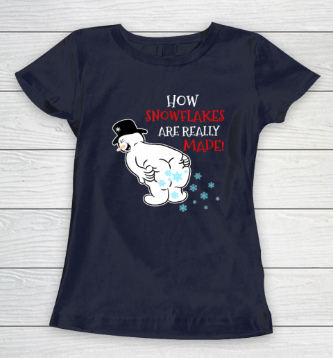 Funny Snowman How Snowflake Are Really Made Christmas Cutome Women's T-Shirt 2