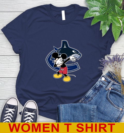 Vancouver Canucks NHL Hockey Dabbing Mickey Disney Sports Women's T-Shirt 12