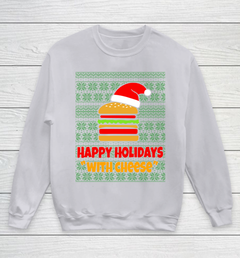 Happy Holidays With Cheese Christmas Ugly Youth Sweatshirt 3