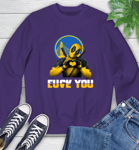 NBA Golden State Warriors Deadpool Love You Fuck You Basketball Sports Sweatshirt 4