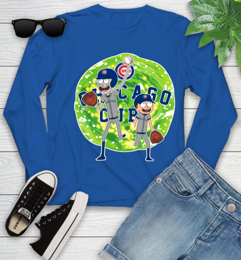 MLB Chicago Cubs Rick And Morty Baseball Sports Youth Long Sleeve 9