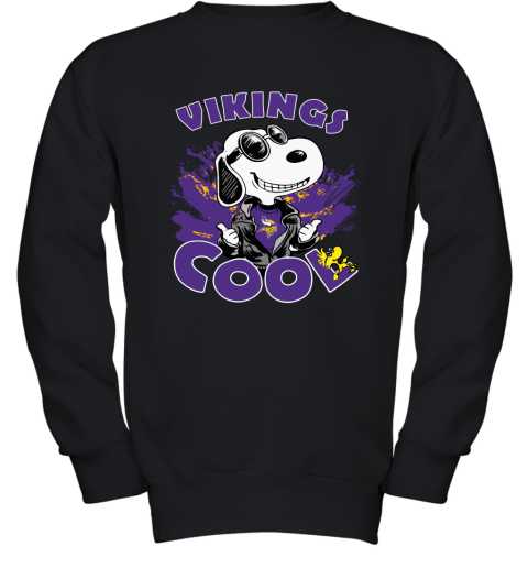 Minnesota Vikings Snoopy Joe Cool We're Awesome Youth Sweatshirt