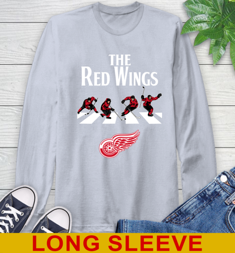 NHL Hockey Detroit Red Wings The Beatles Rock Band Shirt Long Sleeve T-Shirt 6