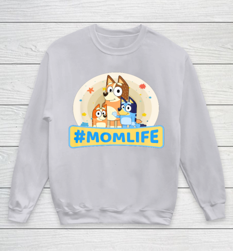 Bluey Mom Family For Life Youth Sweatshirt 3