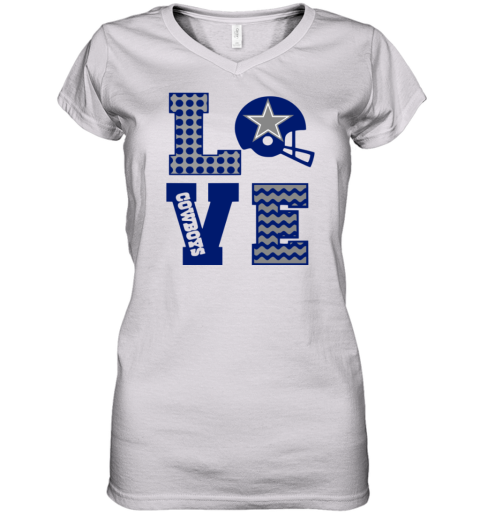 Dallas Cowboys Love Women's V-Neck T-Shirt
