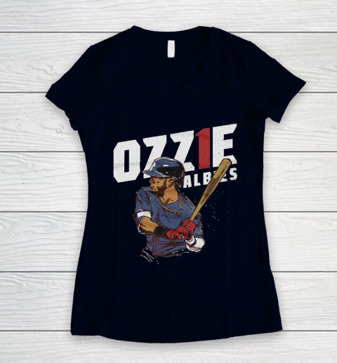 Ozzie Albies 1 Atlanta Brave Women's V-Neck T-Shirt 2