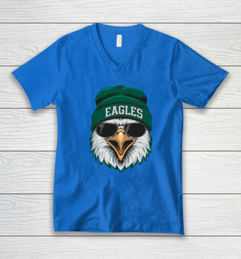 Cool Face Eagles With Sunglasses Vintage Funny V-Neck T-Shirt 4