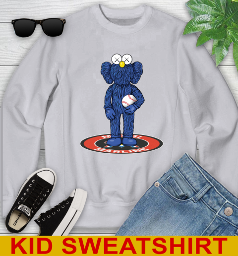 MLB Baseball Miami Marlins Kaws Bff Blue Figure Shirt Youth Sweatshirt 4