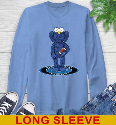 NFL Football Detroit Lions Kaws Bff Blue Figure Shirt Long Sleeve T-Shirt 11