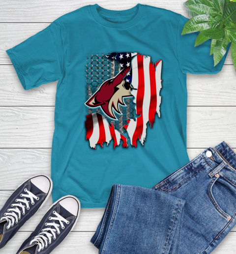 Arizona Coyotes NHL Hockey American Flag T-Shirt - Image 10