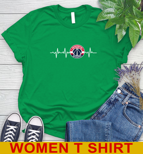 Washington Wizards NBA Basketball Heart Beat Shirt Women's T-Shirt - Image 8