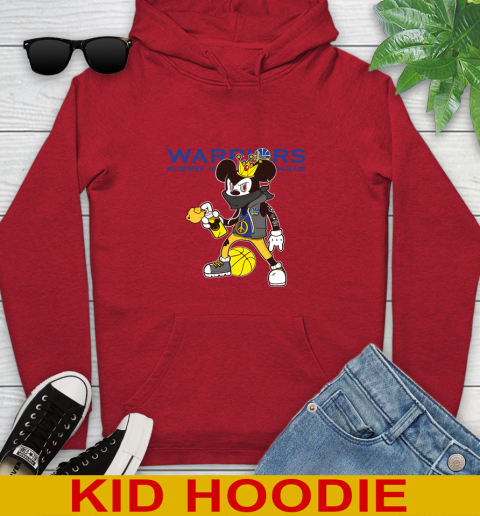 Golden State Warriors NBA Basketball Mickey Peace Sign Sports Youth Hoodie 11