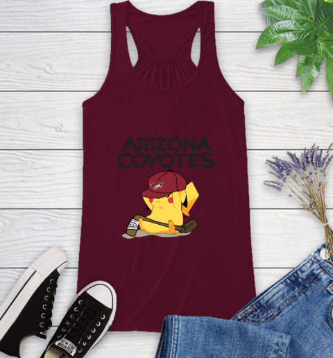 NHL Pikachu Hockey Sports Arizona Coyotes Racerback Tank 3