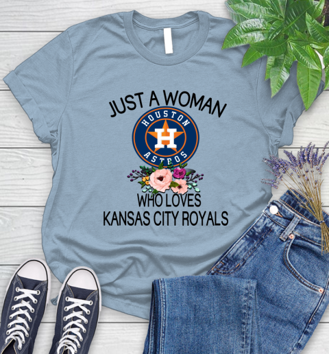 MLB Just A Woman Who Loves Kansas City Royals Baseball Sports Women's T-Shirt 6