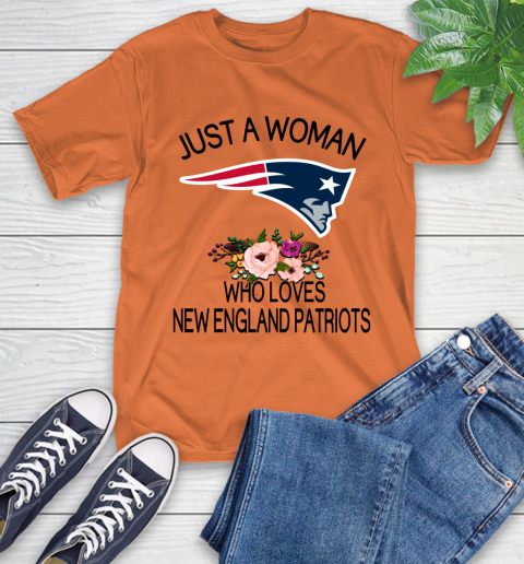 NFL Just A Woman Who Loves New England Patriots Football Sports T-Shirt 3